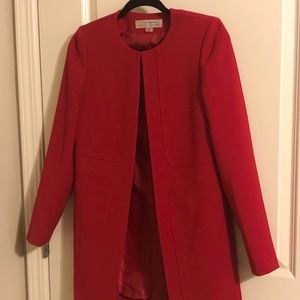 Tahari Red Long Dress Coat